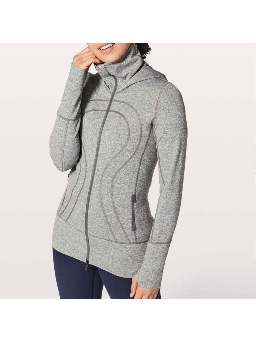 Lululemon Stride Jacket II Heathered Grey Size 6 Lightweight Running Athletic